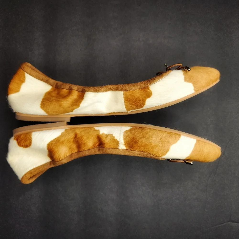 Sam Edelman Felicia Ballet Animal Fur Cow Print Size 6